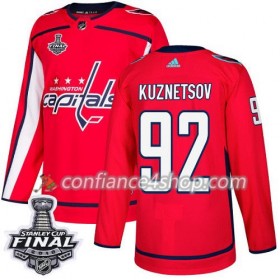 Adidas Maillot de Hockey Washington Capitals Evgeny Kuznetsov 92 Rouge 2018 Stanley Cup Final Patch Authentic - Homme